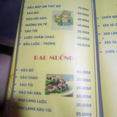 Thực đơn- Quán Ăn Lẩu Bò 9 Ký