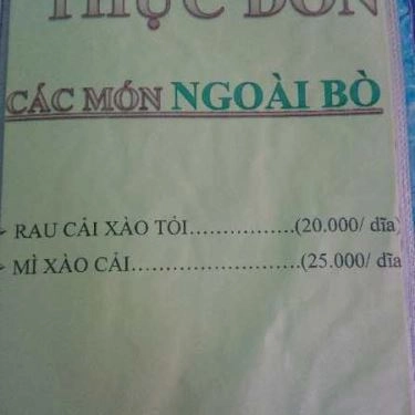 Thực đơn- Quán Ăn Lẩu Bò Hai Tín