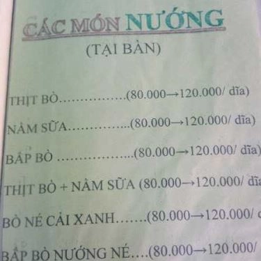 Thực đơn- Quán Ăn Lẩu Bò Hai Tín