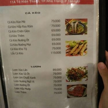 Thực đơn- Quán Ăn Lẩu Cá Kèo 2 Tôm