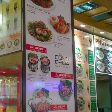 Thực đơn- Quán Ăn Lẩu Công Chúa - Vincom Thủ Đức