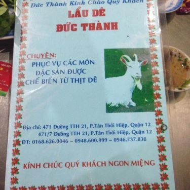 Thực đơn- Quán Ăn Lẩu Dê Đức Thành