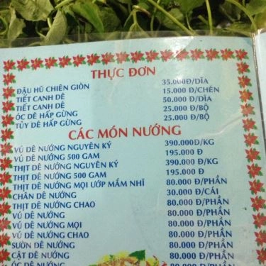 Thực đơn- Quán Ăn Lẩu Dê Đức Thành