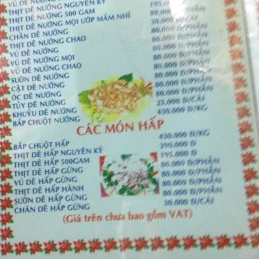 Thực đơn- Quán Ăn Lẩu Dê Đức Thành