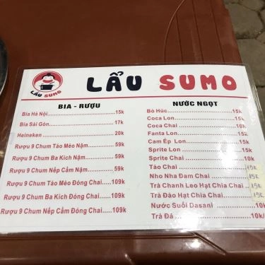 Thực đơn- Quán Ăn Lẩu Sumo - Lẩu Thái