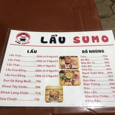 Thực đơn- Quán Ăn Lẩu Sumo - Lẩu Thái