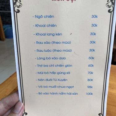 Thực đơn- Quán Ăn Lẩu Tú Béo