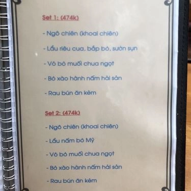 Thực đơn- Quán Ăn Lẩu Tú Béo