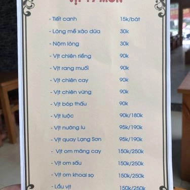 Thực đơn- Quán Ăn Lẩu Tú Béo