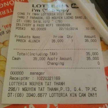 Tổng hợp- Nhà Hàng Lotteria - Nguyễn Tất Thành