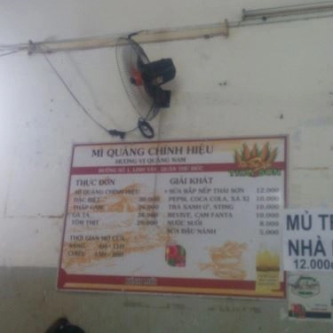 Thực đơn- Quán Ăn Mì Quảng Chính Hiệu - Đường Số 1