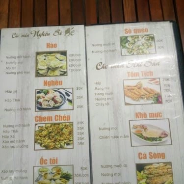 Thực đơn- Quán Ăn Người Anh Em - Ốc & Hải Sản