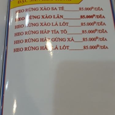 Thực đơn- Nhà Hàng Đùi Cừu Nướng - Xa Lộ Hà Nội