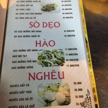 Thực đơn- Quán Ăn Quán Ốc 329 - Hải Sản Tươi Sống