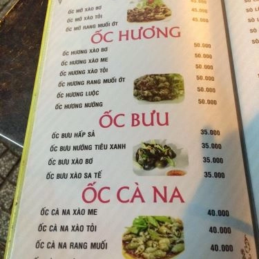 Thực đơn- Quán Ăn Quán Ốc 329 - Hải Sản Tươi Sống