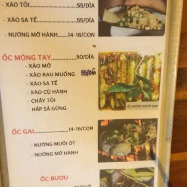 Thực đơn- Quán Ăn Ốc Những Người Bạn