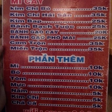 Thực đơn- Nhà Hàng Omega 3 - 6 - 9 Mì Cay - Lẩu Băng Chuyền