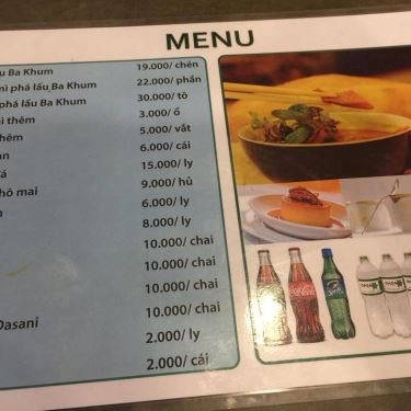 Thực đơn- Quán Ăn Phá Lấu Sạch Ba Khum