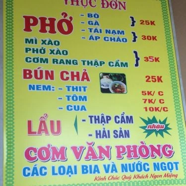 Thực đơn- Quán Ăn Phở & Cơm Văn Phòng
