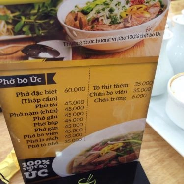 Thực đơn- Quán Ăn Phở Cường Australia