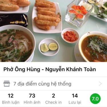 Tổng hợp- Quán Ăn Phở Ông Hùng - Nguyễn Khánh Toàn