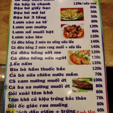 Thực đơn- Quán Ăn Quán 68 - Lẩu & Nướng