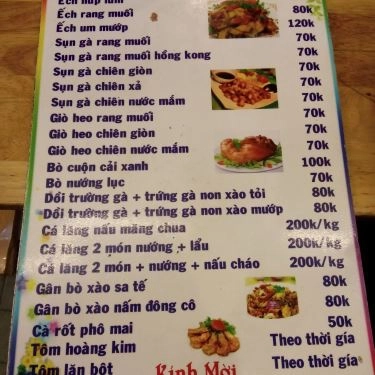Thực đơn- Quán Ăn Quán 68 - Lẩu & Nướng