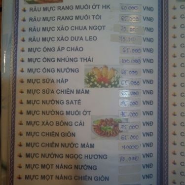 Thực đơn- Nhà Hàng Quán Ăn Gia Đình Ngọc Hương