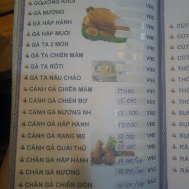 Thực đơn- Nhà Hàng Quán Ăn Gia Đình Ngọc Hương