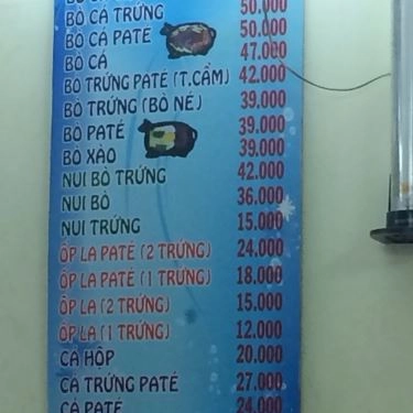 Thực đơn- Quán Ăn Bò Né Thanh Tuyền