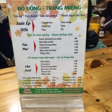 Thực đơn- Quán Ăn Quán Bún Ngon - Đặng Văn Ngữ