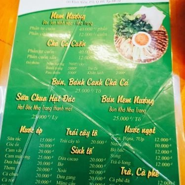 Thực đơn- Quán Ăn Quán Của Má - Nem Nướng, Đặc Sản Nha Trang