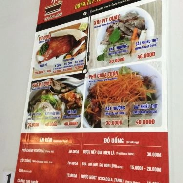 Thực đơn- Quán Ăn Quán Lạng - Phở Chua & Vịt Quay Lạng Sơn
