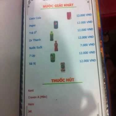 Thực đơn- Quán Ăn Quán Ngân Hà - Hải Sản Tươi Sống