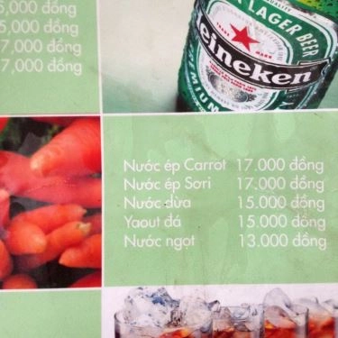 Thực đơn- Quán Ăn Quỳnh - Bún Cá Rô