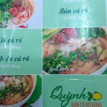 Thực đơn- Quán Ăn Quỳnh - Bún Cá Rô