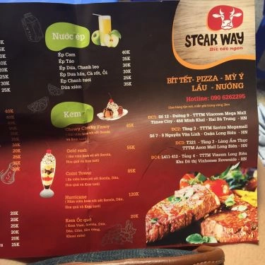 Thực đơn- Nhà Hàng Steak Way - Bít Tết Ngon