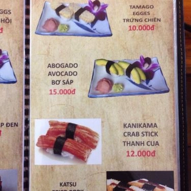 Thực đơn- Quán Ăn Sushi Nobita