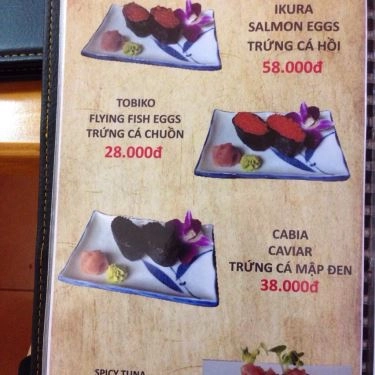 Thực đơn- Quán Ăn Sushi Nobita
