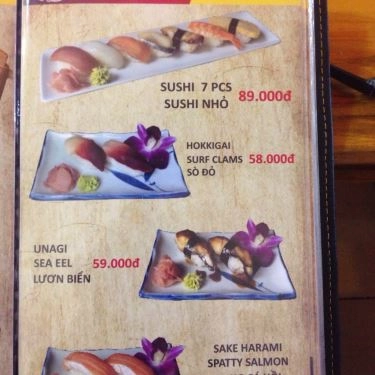 Thực đơn- Quán Ăn Sushi Nobita