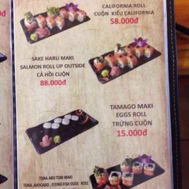 Thực đơn- Quán Ăn Sushi Nobita