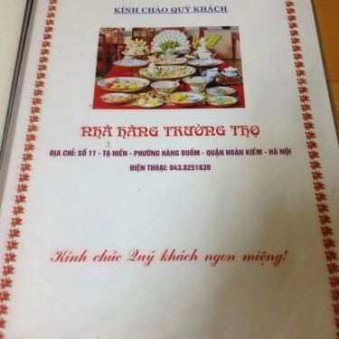 Thực đơn- Quán Ăn Trường Thọ - Chim Bồ Câu Quay - Tạ Hiện