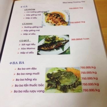 Thực đơn- Quán Ăn Trường Thọ - Chim Bồ Câu Quay - Tạ Hiện
