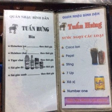 Thực đơn- Quán Ăn Lẩu Dê Tuấn Hưng - Nhậu Bình Dân