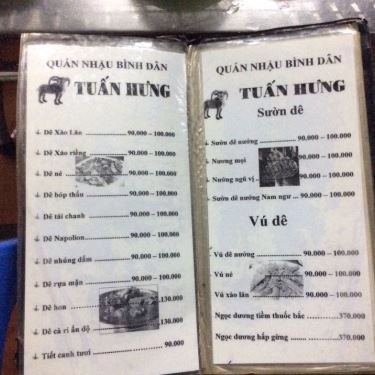 Thực đơn- Quán Ăn Lẩu Dê Tuấn Hưng - Nhậu Bình Dân