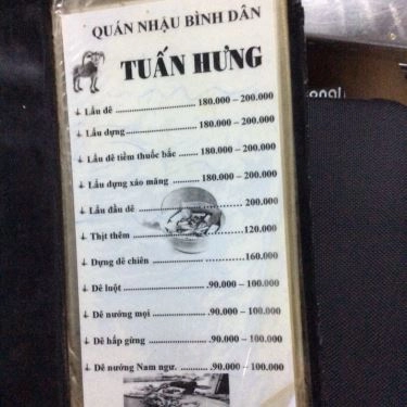 Thực đơn- Quán Ăn Lẩu Dê Tuấn Hưng - Nhậu Bình Dân