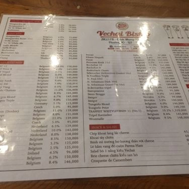 Thực đơn- Quán Ăn Vechai Bistro - Food & Drink