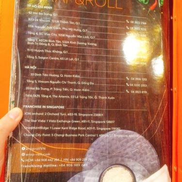 Thực đơn- Quán Ăn Wrap&Roll - Vincom Thủ Đức