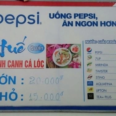 Thực đơn- Quán Ăn Xứ Huế Quán - Bánh Canh Cá Lóc - Núi Thành