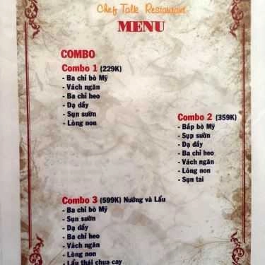 Thực đơn- Chef Talk BBQ - Hạ Long